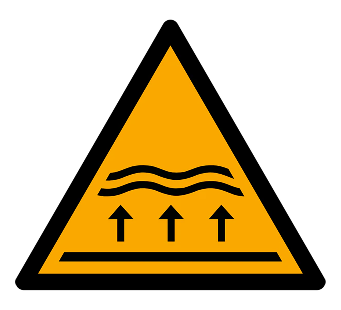 Warnzeichen Aufkleber - W077 - Warnung vor Überschwemmungsgebiet