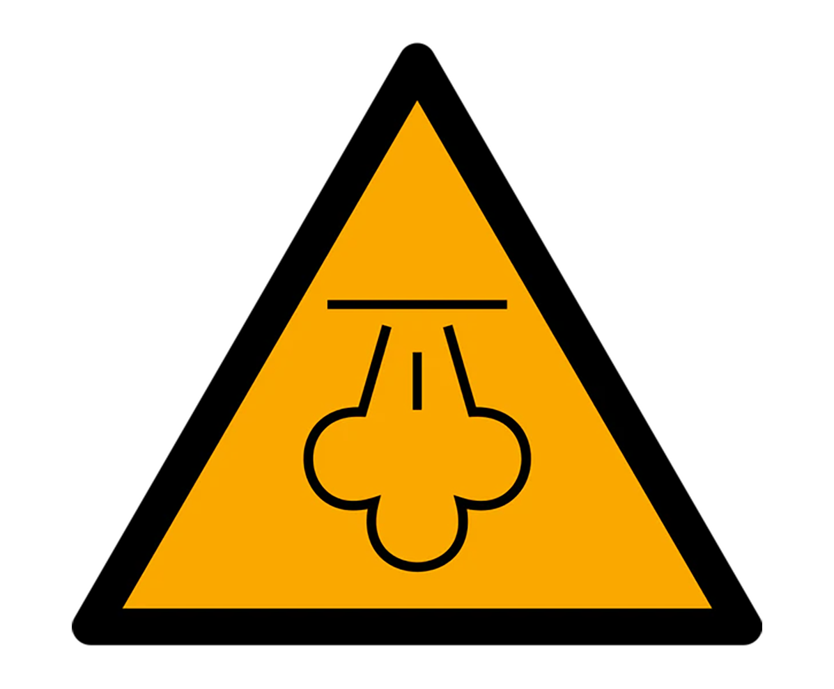 Warnzeichen Aufkleber - W080 - Warnung vor heißem Dampf