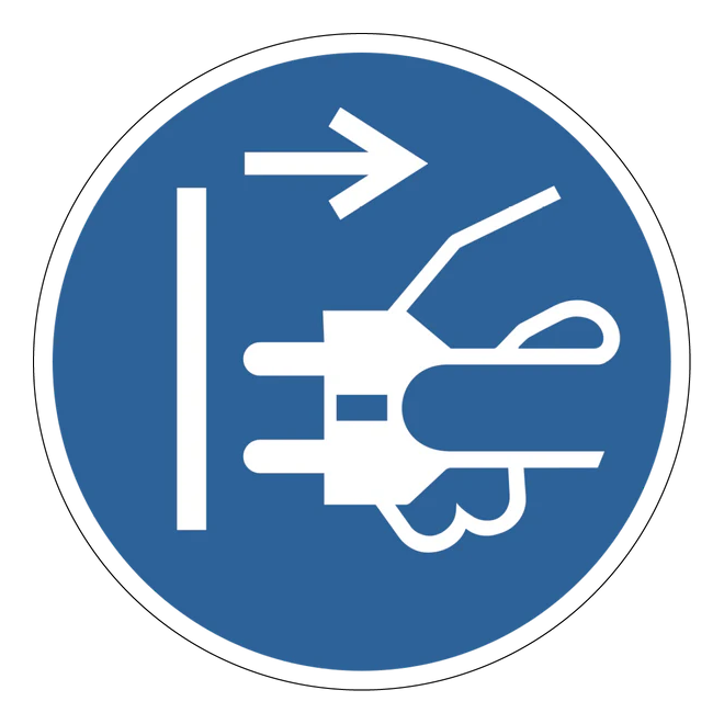Gebotszeichen Aufkleber - M006 - Netzstecker ziehen