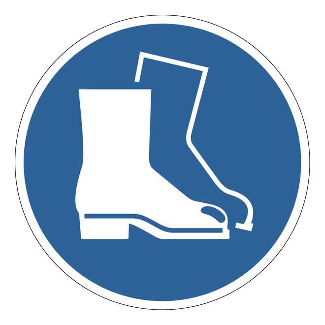 Gebotszeichen Aufkleber - M008 - Fußschutz benutzen