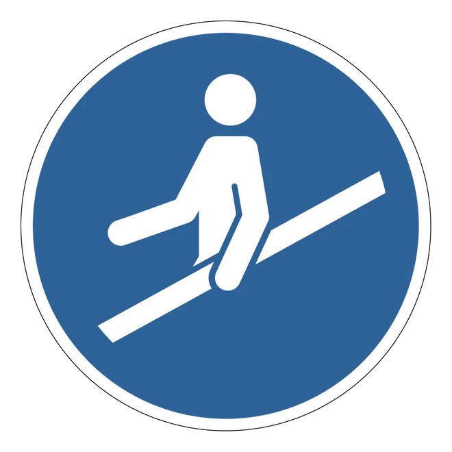 Gebotszeichen Aufkleber - M012 - Handlauf benutzen