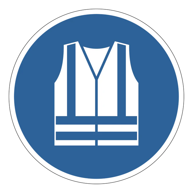 Gebotszeichen Aufkleber - M015 - Warnweste benutzen