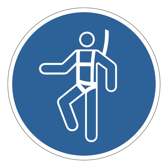 Gebotszeichen Aufkleber - M018 - Auffanggurt benutzen