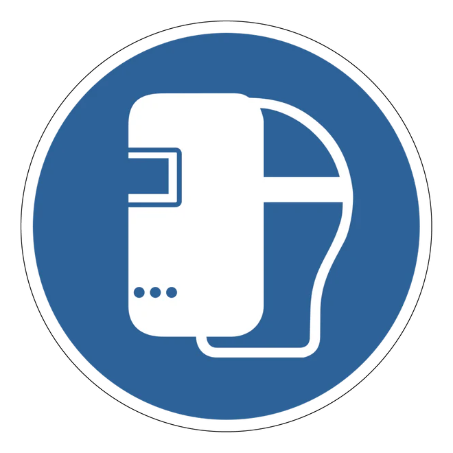 Gebotszeichen Aufkleber - M019 - Schweißmaske benutzen