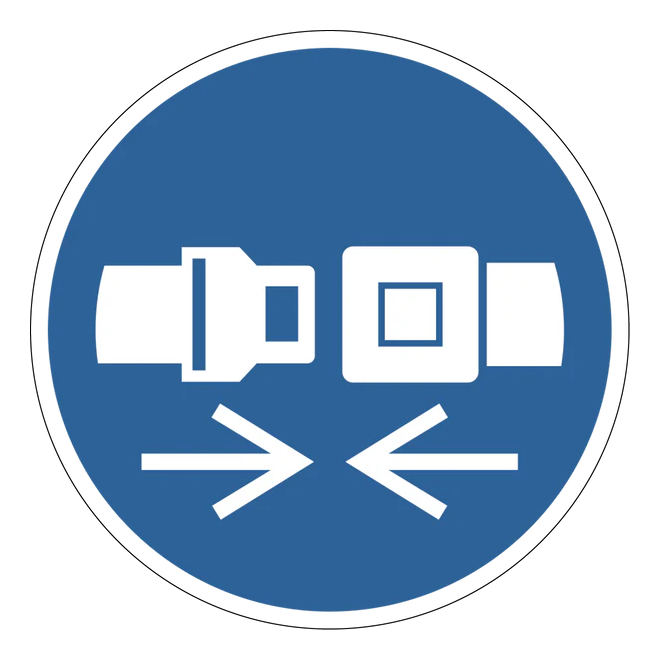 Gebotszeichen Aufkleber - M020 - Rückhaltesystem benutzen