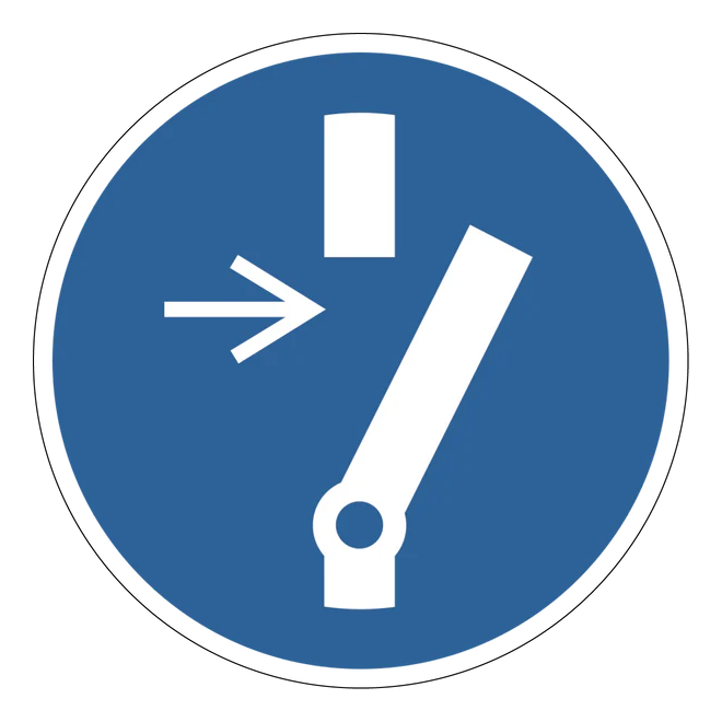 Gebotszeichen Aufkleber - M021 - Vor Wartung oder Reparatur freischalten