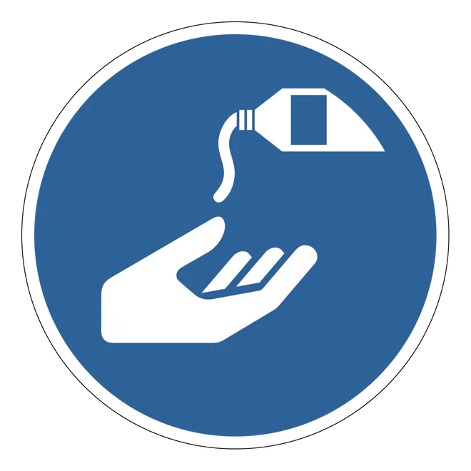 Gebotszeichen Aufkleber - M022 - Hautschutzmittel benutzen