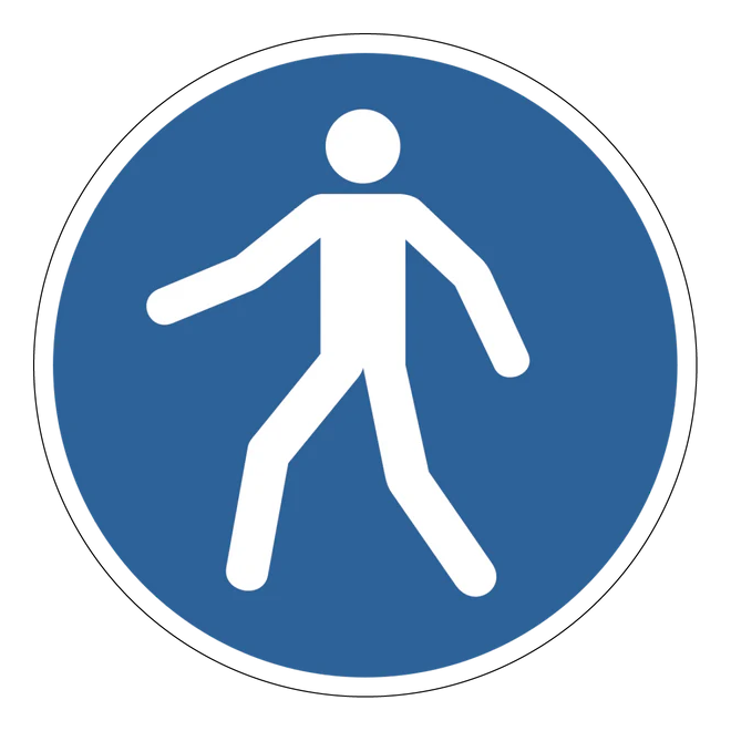 Gebotszeichen Aufkleber - M024 - Fußgängerweg benutzen