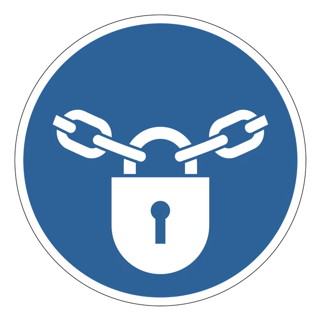 Gebotszeichen Aufkleber - M028 - Verschlossen halten