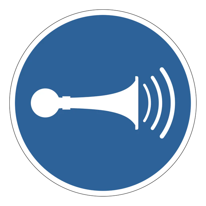 Gebotszeichen Aufkleber - M029 - Akustisches Signal geben