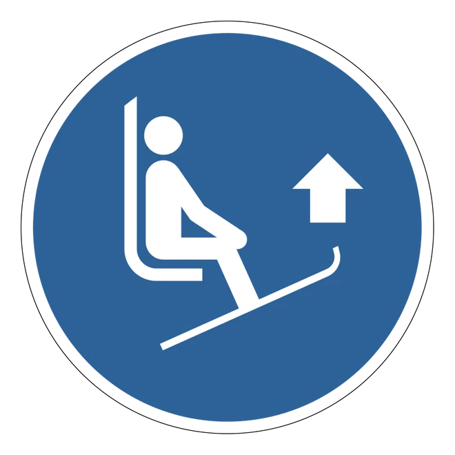 Gebotszeichen Aufkleber - M036 - Skispitzen anheben