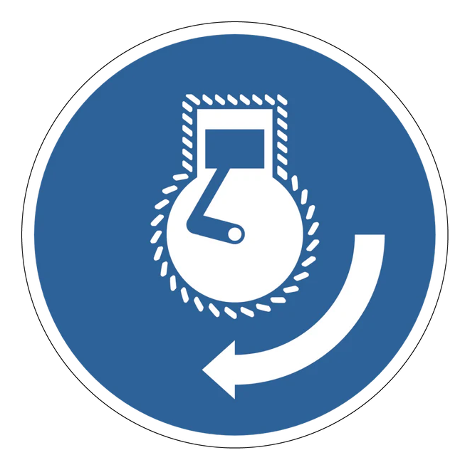 Gebotszeichen Aufkleber - M038 - Motor starten beim Aussetzvorgang
