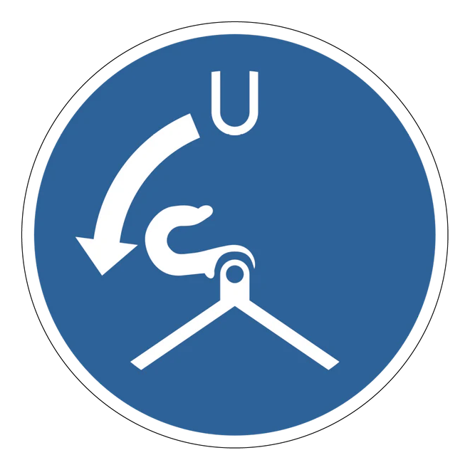 Gebotszeichen Aufkleber - M042 - Fallen lösen beim Aussetzvorgang