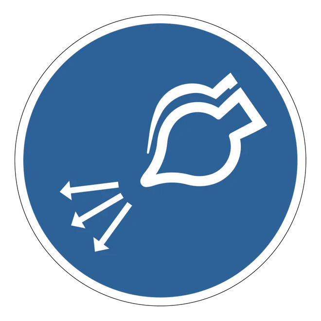 Gebotszeichen Aufkleber - M044 - Luftversorgung einschalten beim Aussetzvorgang