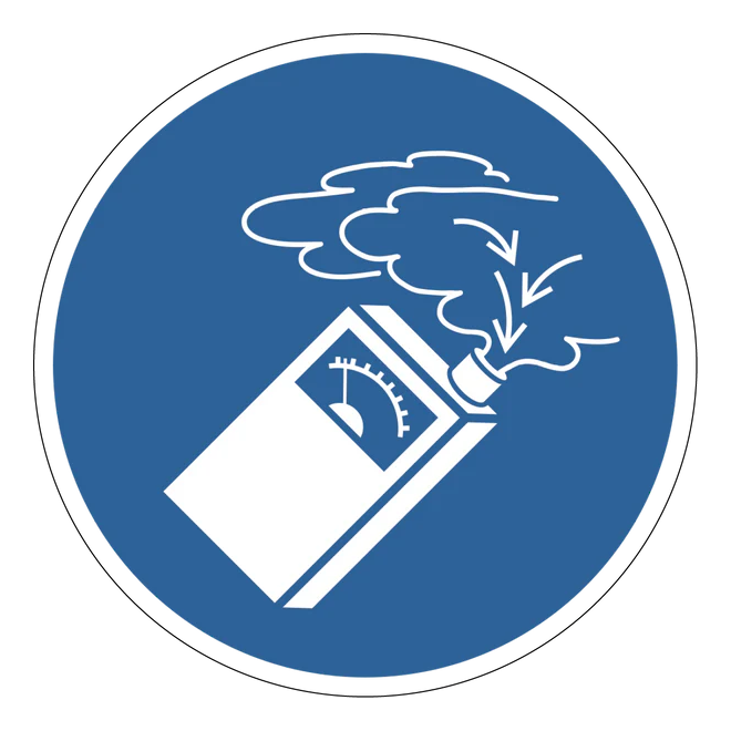 Gebotszeichen Aufkleber - M048 - Gasdetektor benutzen