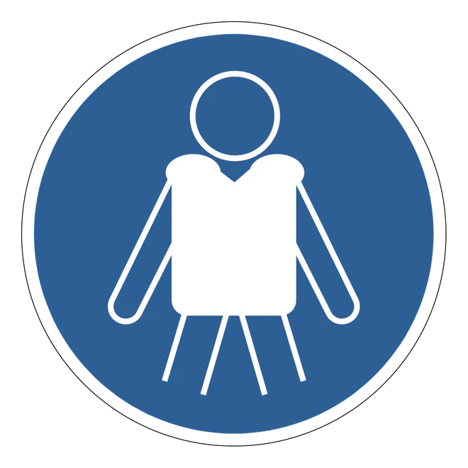 Gebotszeichen Aufkleber - M053 - Rettungsweste benutzen