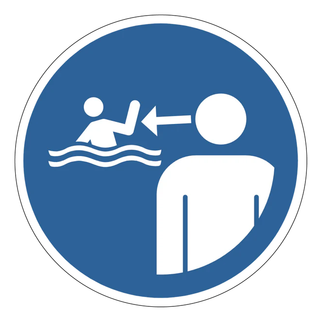 Gebotszeichen Aufkleber - M054 - Kinder in Wassereinrichtungen beaufsichtigen