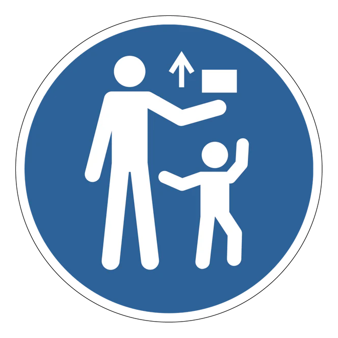 Gebotszeichen Aufkleber - M055 - Von Kindern fernhalten