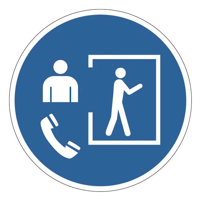 Gebotszeichen Aufkleber - M058 - Zutritt nur mit außenstehender Aufsichtsperson