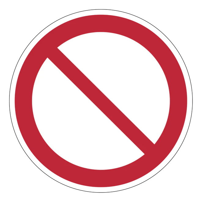 Verbotszeichen Aufkleber - P001 -Allgemeines Verbotszeichen