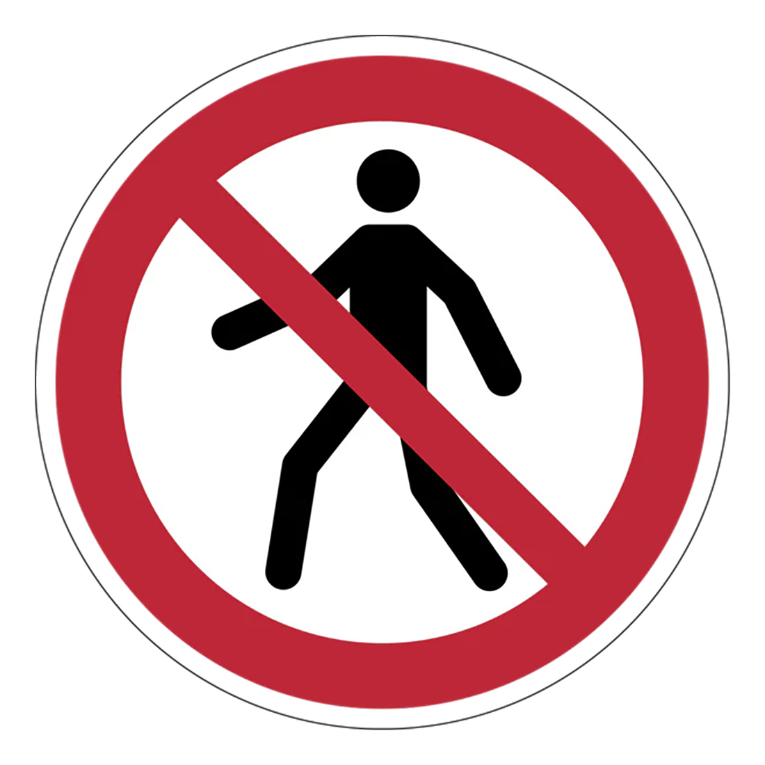Verbotszeichen Aufkleber - P004 - Für Fußgänger verboten