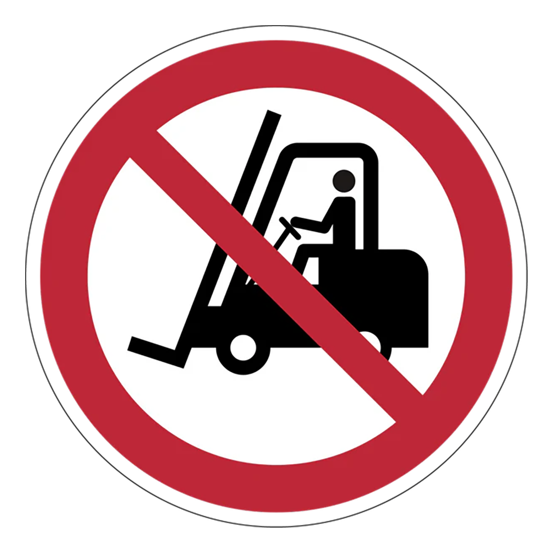 Verbotszeichen Aufkleber - P006 - Für Flurförderzeuge verboten