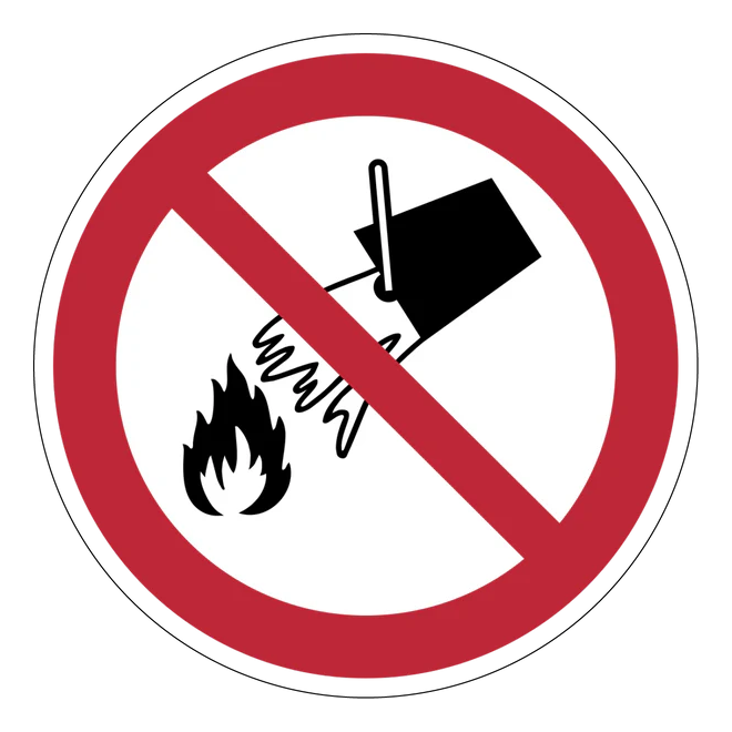 Verbotszeichen Aufkleber - P011 - Mit Wasser löschen verboten