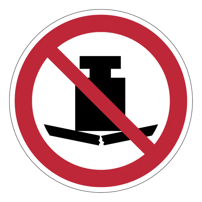 Verbotszeichen Aufkleber - P012 - Keine schwere Last