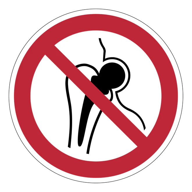 Verbotszeichen Aufkleber - P014 - Kein Zutritt für Personen mit Implantaten aus Metall