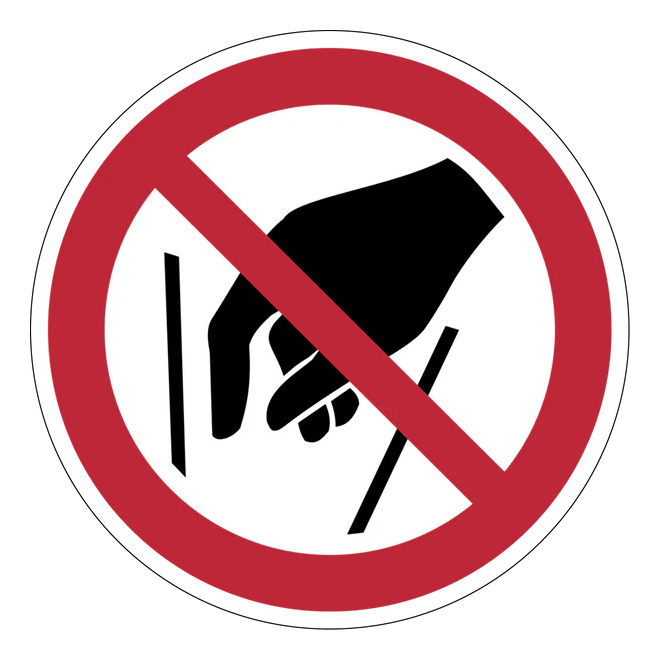 Verbotszeichen Aufkleber - P015 - Hineinfassen verboten