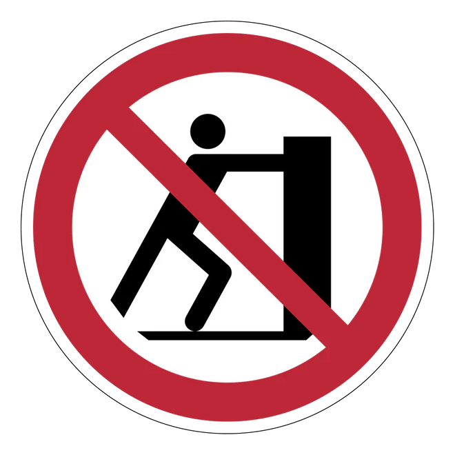 Verbotszeichen Aufkleber - P017 - Schieben verboten