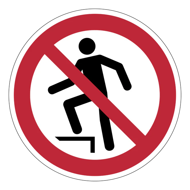 Verbotszeichen Aufkleber - P018 - Aufsteigen verboten