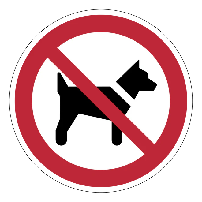 Verbotszeichen Aufkleber - P021 - Mitführen von Hunden verboten