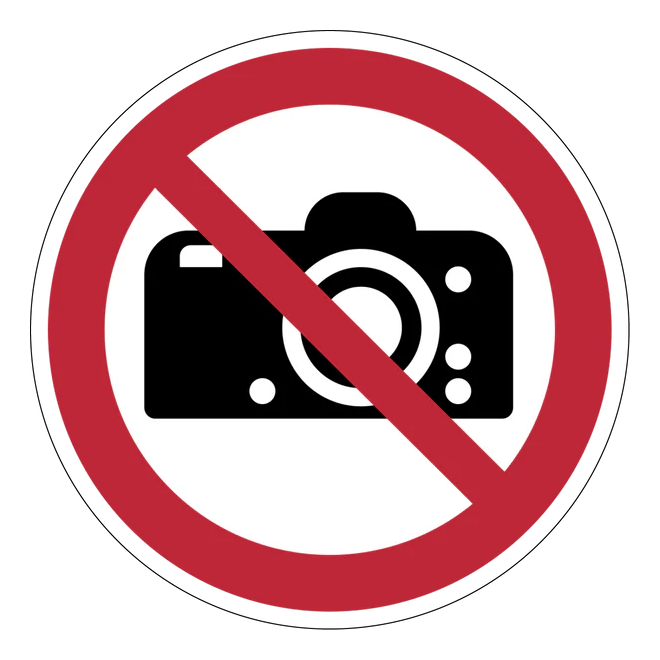 Verbotszeichen Aufkleber - P029 - Fotografieren verboten