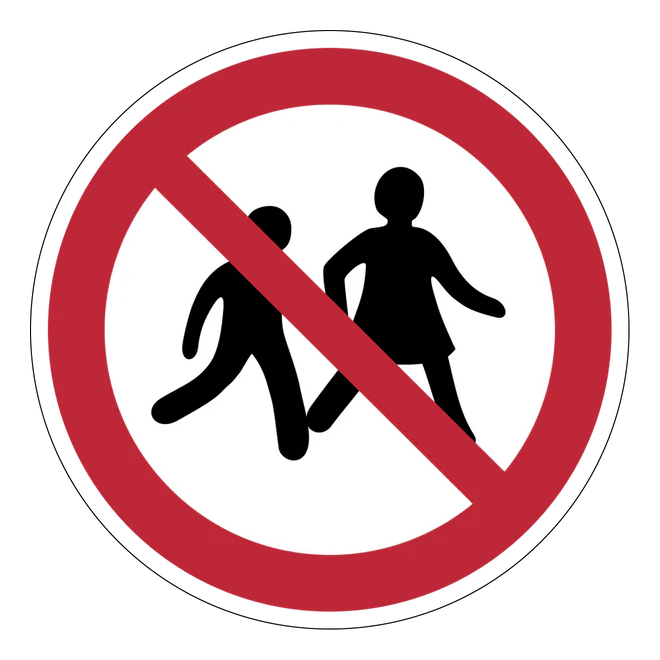 Verbotszeichen Aufkleber - P036 - Kein Zutritt für Kinder