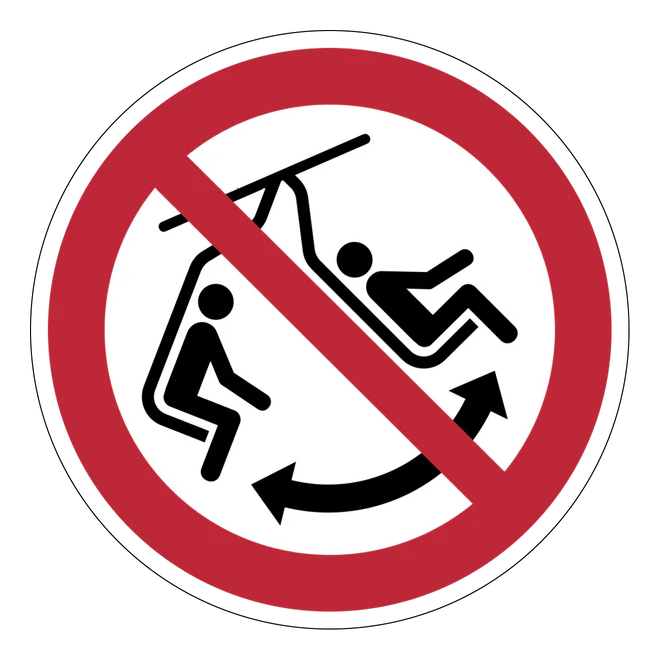 Verbotszeichen Aufkleber - P038 - Schaukeln im Sessel verboten