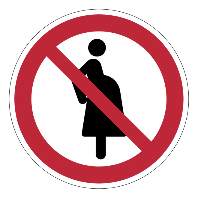 Verbotszeichen Aufkleber - P042 - Für schwangere Frauen verboten