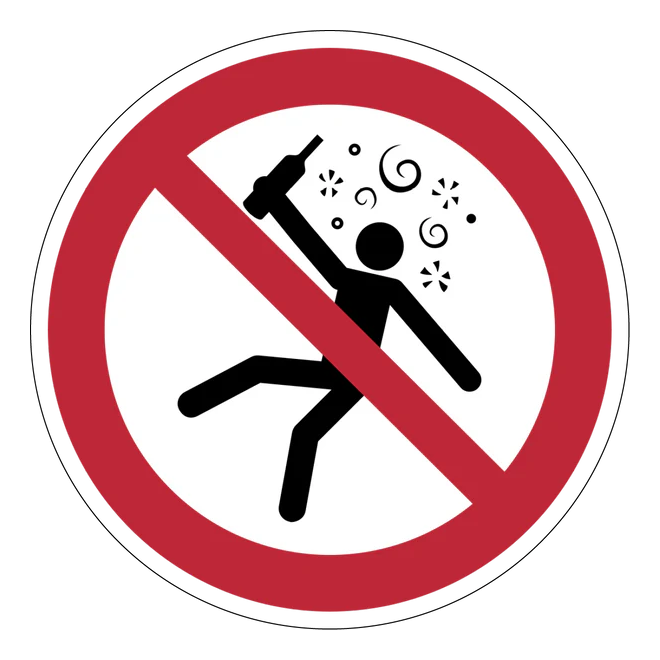 Verbotszeichen Aufkleber - P043 - Für Personen im Rauschzustand verboten