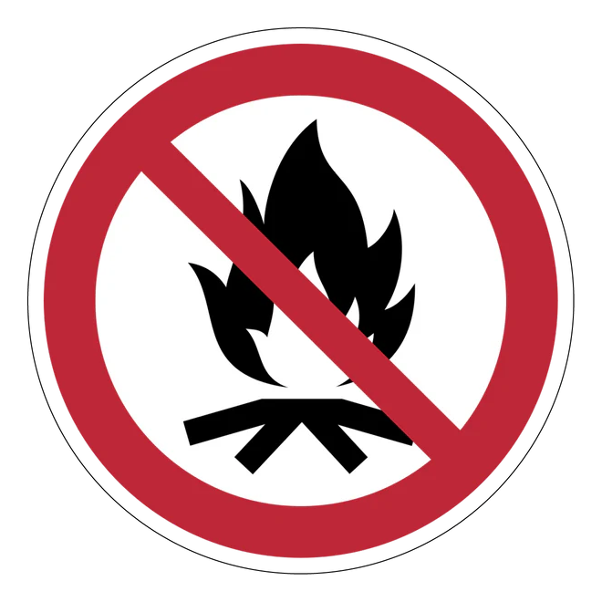Verbotszeichen Aufkleber - P045 - Lagerfeuer verboten