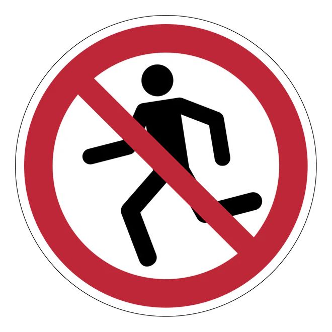 Verbotszeichen Aufkleber - P048 - Laufen verboten