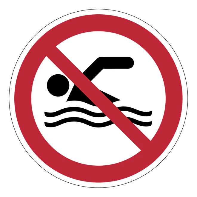 Verbotszeichen Aufkleber - P049 - Schwimmen verboten
