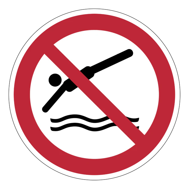 Verbotszeichen Aufkleber - P052 - Kopfsprung verboten