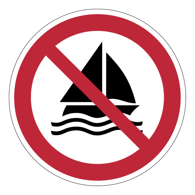 Verbotszeichen Aufkleber - P053 - Segeln verboten