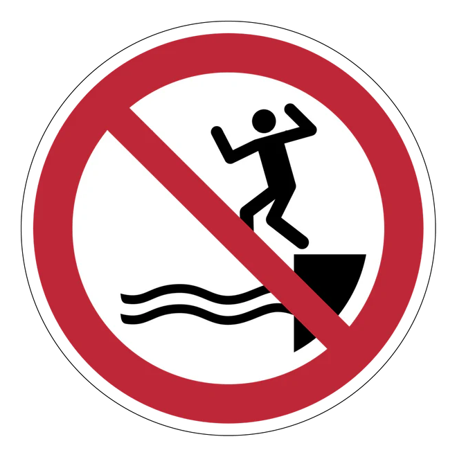 Verbotszeichen Aufkleber - P061 - In das Wasser springen verboten
