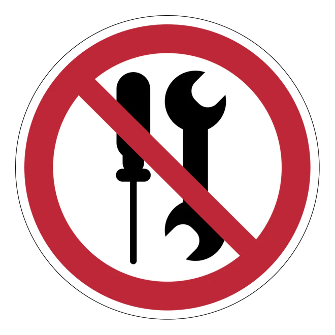 Verbotszeichen Aufkleber - P069 - Nicht von Benutzern zu warten