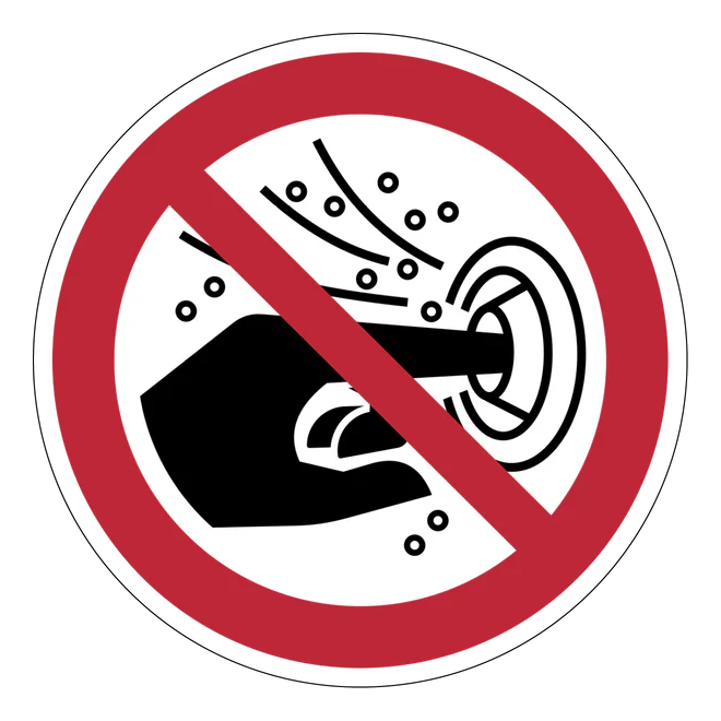 Verbotszeichen Aufkleber - P070 - Finger nicht in die Hydromassagedüse stecken