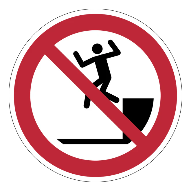 Verbotszeichen Aufkleber - P072 - Abspringen verboten