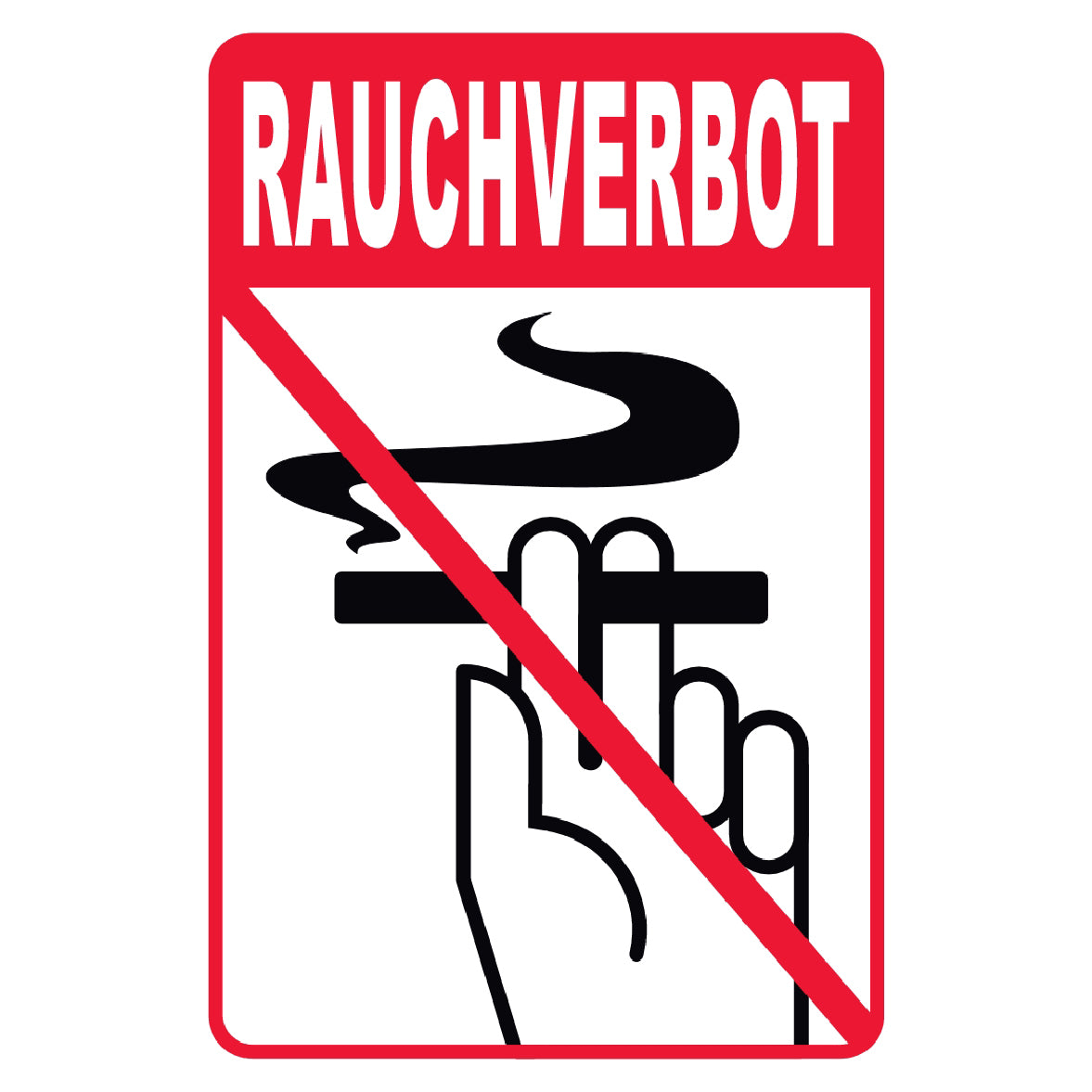 Rauchverbot - Hochformat Schild
