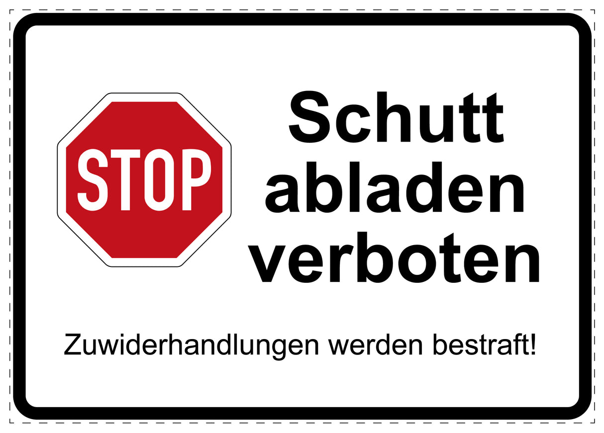 Schutt abladen verboten Schild