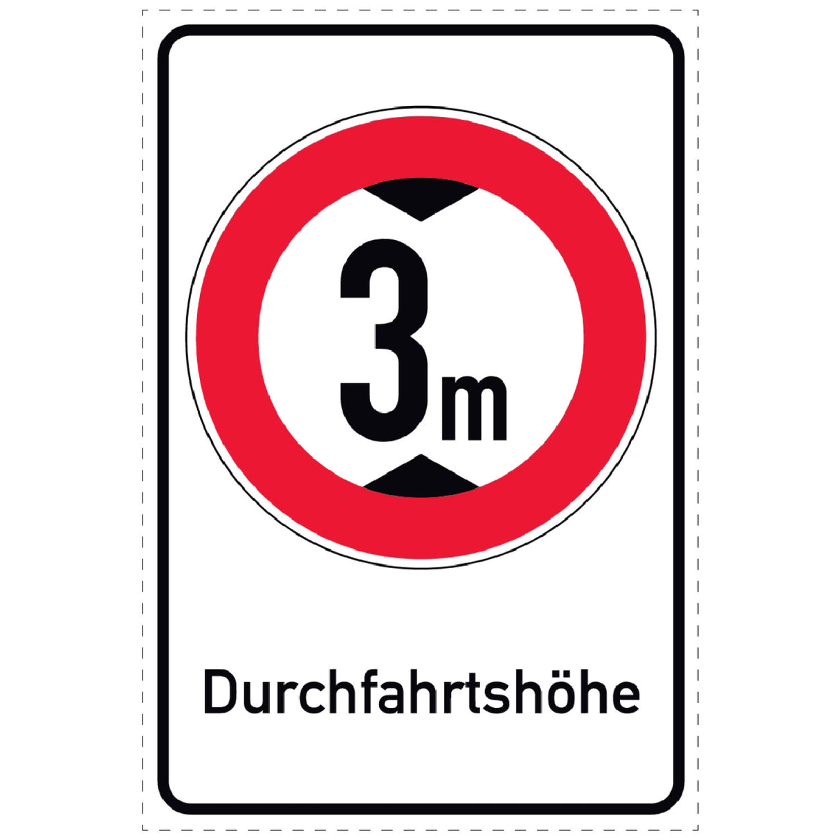 Durchfahrtshöhe 3 Meter Schild